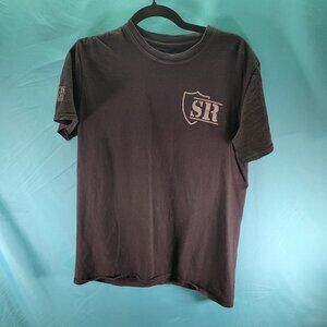 Shield Republic Mens Black T-Shirt Medium 100% Cotton